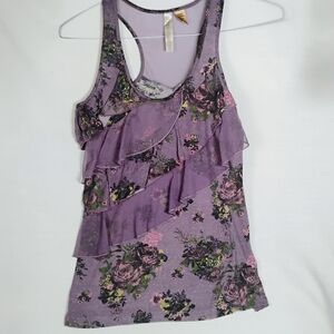 Floral Purple Sleeveless Top